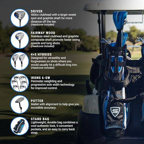 Strata Ultimate Complete 16 Piece Golf Package Set, Blue - Golf Gift