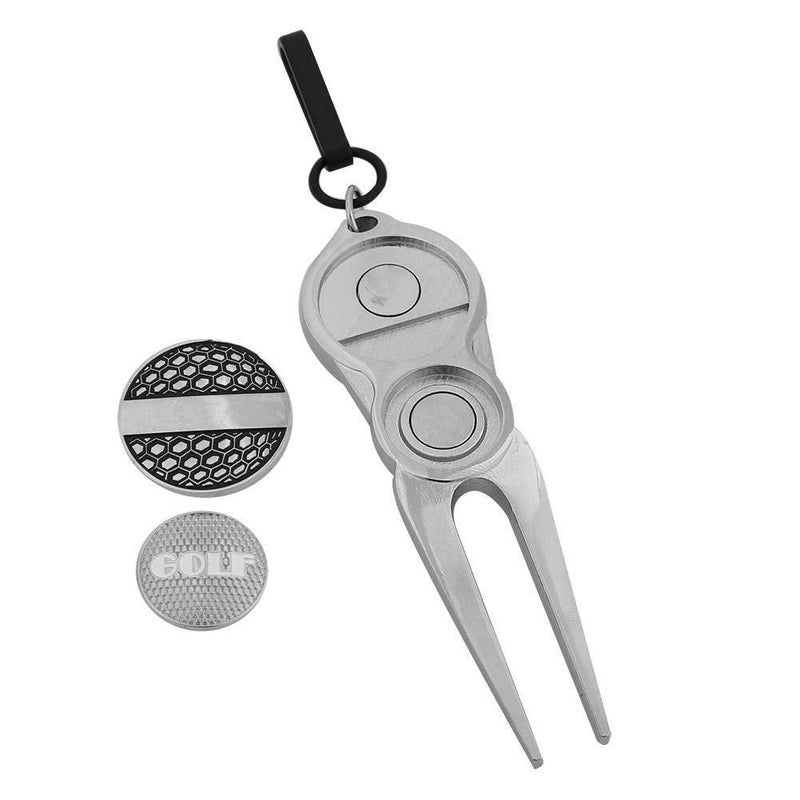 Golf Divot Tool Portable Metal Golf Green Divot Repair Tool Ball Marker Pitch Mark(GOLF) - Golf Gift