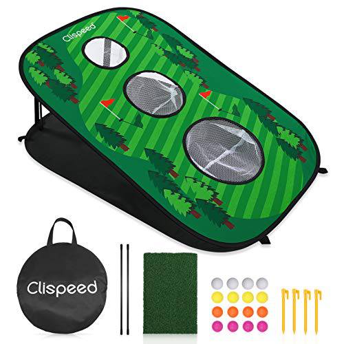 Golf Mat Chipping Net, Collapsible Portable 3 Holes Game Set for Adults & Kids Summer Backyard Lawn Outdoor Activities (Style 2) - Golf Gift