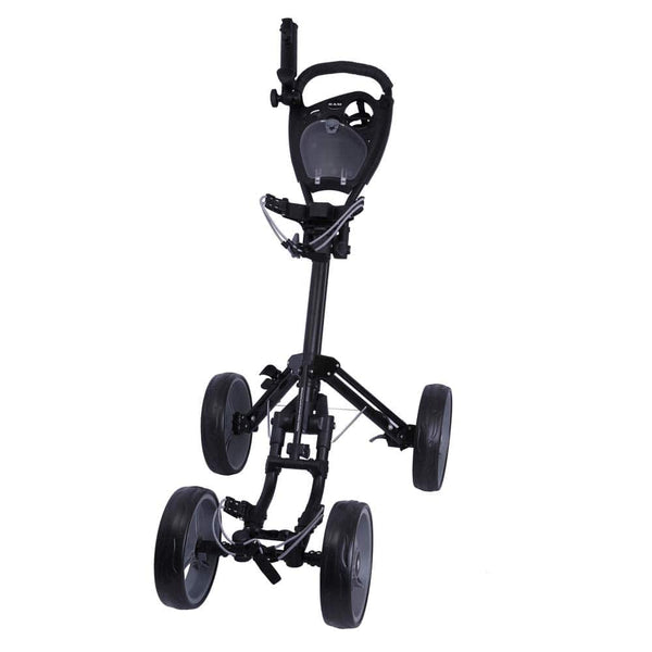 Ram Golf Deluxe FX 4 Wheel Golf Trolley - Black/Silver - Golf Gift