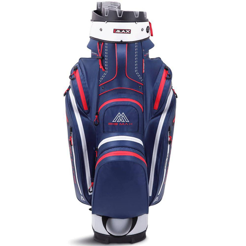 BIG MAX 2024 DRILITE SILENCIO 2 GOLF CART TROLLEY BAG - NAVY / SILVER / RED - Golf Gift