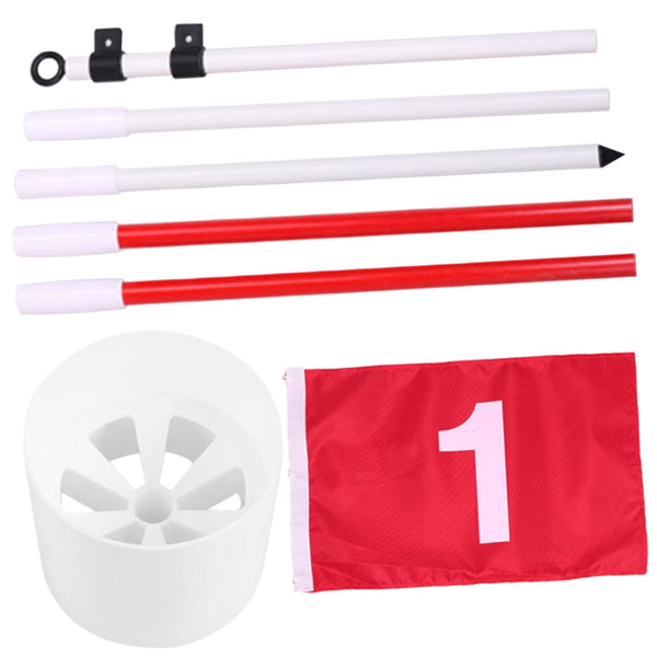 MOBUTOFU Golf Flagstick Set Portable Flagpole with Practice Hole Cup for Playing Golf Putting and Flag Golf Training Tool - Golf Gift