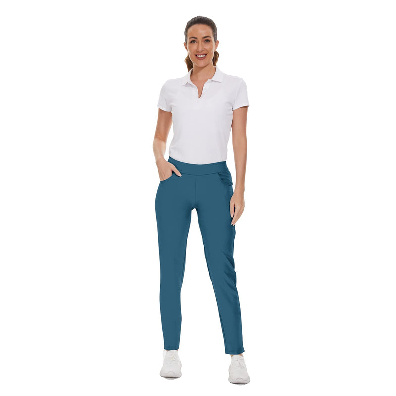 M MOTEEPI Golf Pants Women with Pockets Pull On Stretch Work Pants for Women Hiking Pants Lightweight, Navy Blue, S - Golf Gift