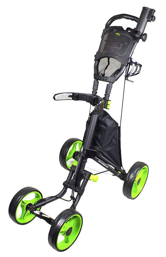 Caddytek 4 Wheel Golf Push Cart - Compact, Lightweight, Close Folding Push Pull Caddy Cart Trolley - Explorer V8, lime, one size - Golf Gift