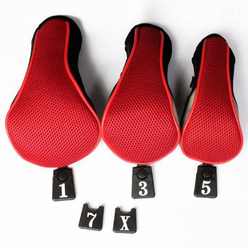 Andux Golf 460cc Driver Fairway Wood Club Head Covers 3pcs/Set Red - Golf Gift