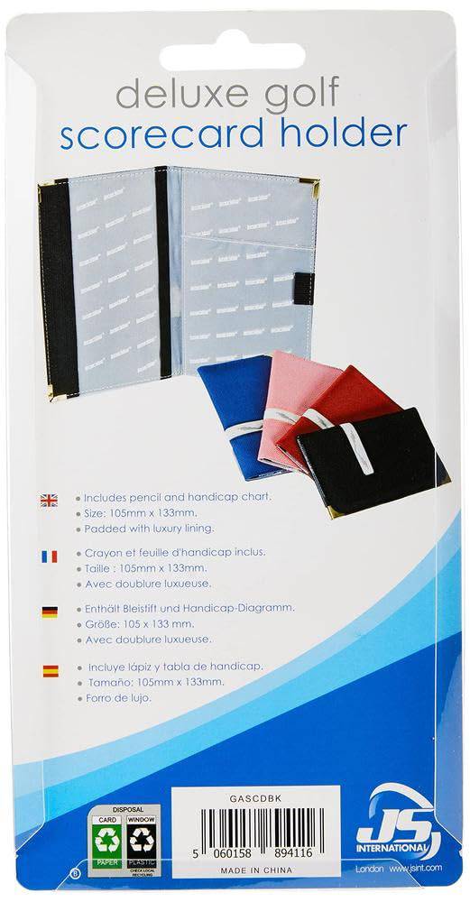 Longridge Deluxe Golf Scorecard Holder - Black - Golf Gift