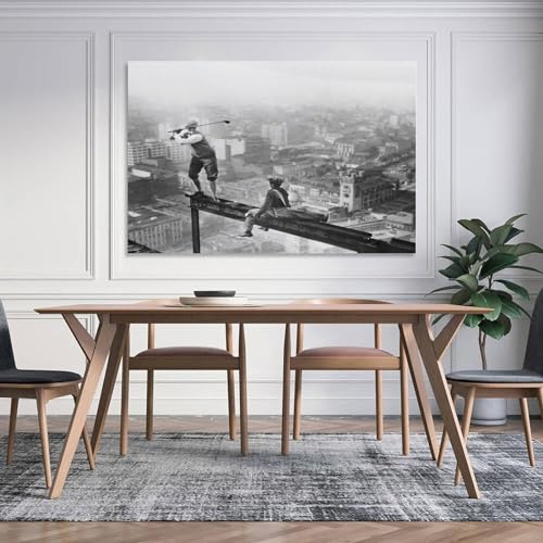 AmSoan Playing Golf on Skyscrapers Wall Art Paintings Canvas Wall Decor Home Decor Living Room Decor Aesthetic Prints 24x36inch(60x90cm) Unframe-style - Golf Gift