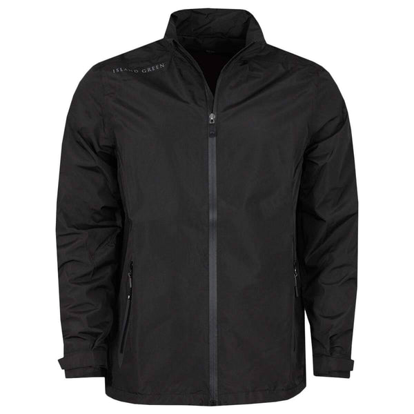 Island GREEN Mens Waterproof Jacket - Black - L - Golf Gift