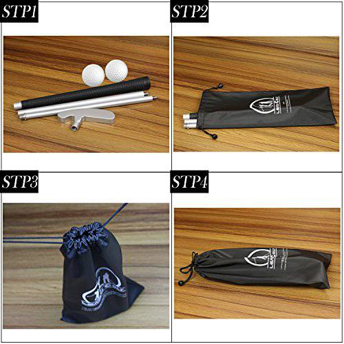 Golf Putter, Two-Way Golf Putters for Men Right/Left Handed Indoor/Outdoor Mini Club Golf Set - Sturdy Putter Shaft with 2 Practice Golf Balls and 1 Storage Bag for Any Putting Green Mat Home Office - Golf Gift