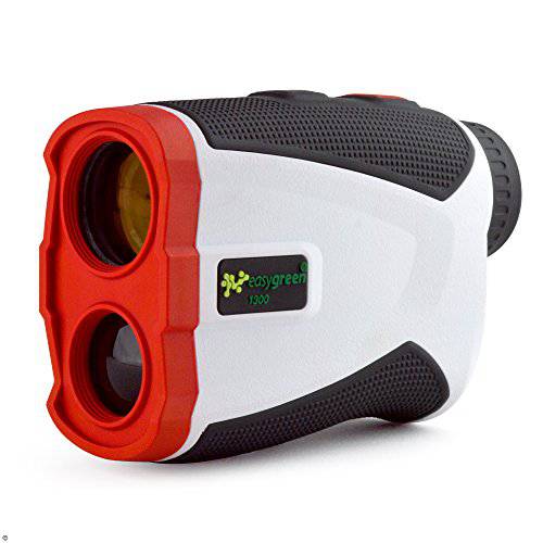 Easy Green 1,300 Yard Golf Rangefinder - With Vibrating Pin Lock & Slope Compensation Technology, White - Golf Gift