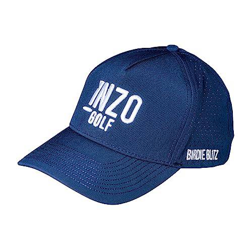 INZO Golf Birdie Blitz Golf Cap Hat with Laser Perforated Side & Rear Breathable Mesh Panels (Navy) - Golf Gift