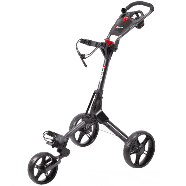 SkyMax Golf CUBE 3 Push Folding Trolley Compact Design Cart - Charcoal/Black - Golf Gift