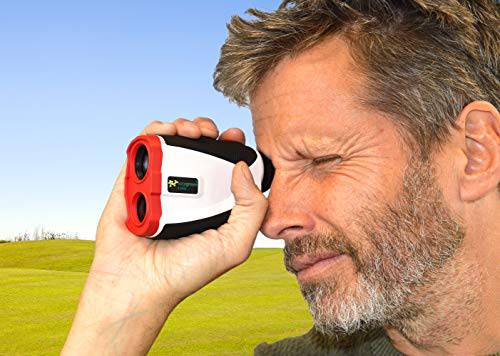 Easy Green 1,300 Yard Golf Rangefinder - With Vibrating Pin Lock & Slope Compensation Technology, White - Golf Gift