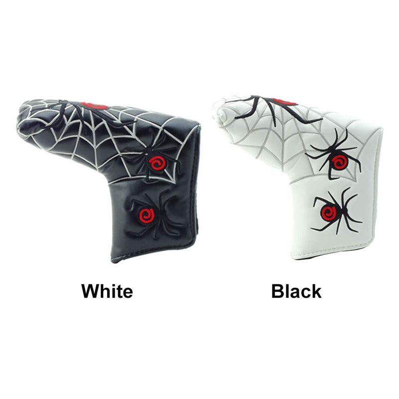 ALEOHALTER Golf Putter Head Cover Spider Web Golf Blade Putter Head Cover PU Leather Mallet Club Protector Golf Putter Cover(Black) - Golf Gift