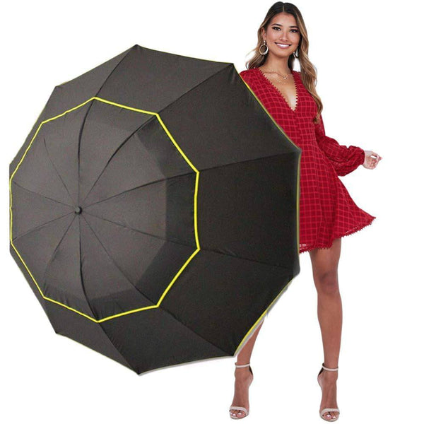 Kalolary 62 Inch Extra Oversize Large Compact Golf Umbrella，Double Canopy Vented Windproof Waterproof Stick Umbrellas for women & men - Golf Gift