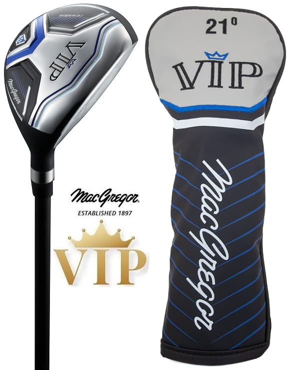 MacGregor VIP Mens 12 Piece Steel +1 Inch Longer Complete Golf Set & Deluxe Cart Bag Navy/White/Red