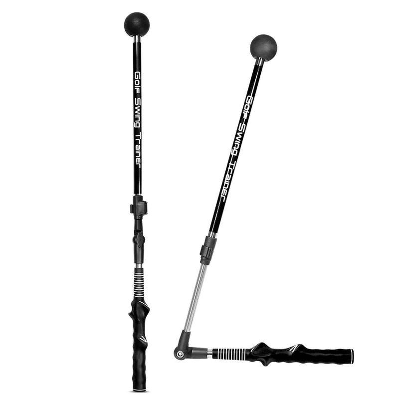 Golf Swing Trainer Aid Adjustable Golf Alignment Stick, Golf Trainer Aid Foldable Golf Aids Swing Trainer, Swing Trainer Golf Forearm Rotation Golf Training Aid For Beginner Professional (Black Right) - Golf Gift