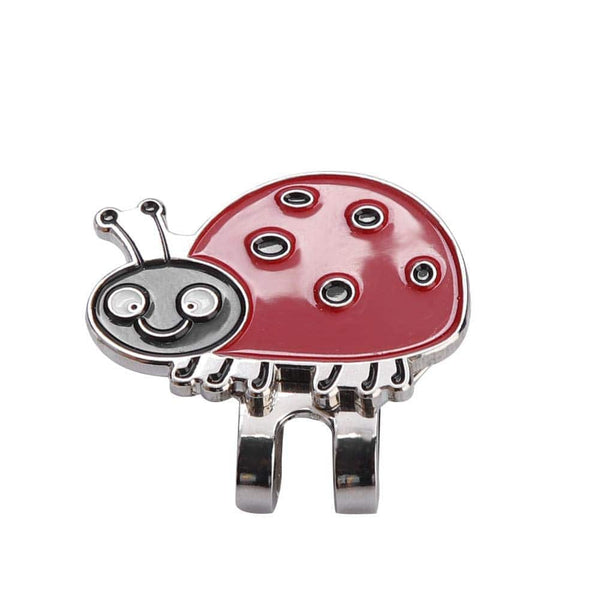 Dwawoo Golf Hat Clip, Animals & Insects Pattern Golf Ball Marker Stainless Steel Golf Cap Clamp(Ladybug) - Golf Gift