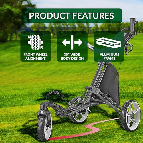 CaddyLite 15.3 Quad-Fold Golf Push Cart Dark - Golf Gift