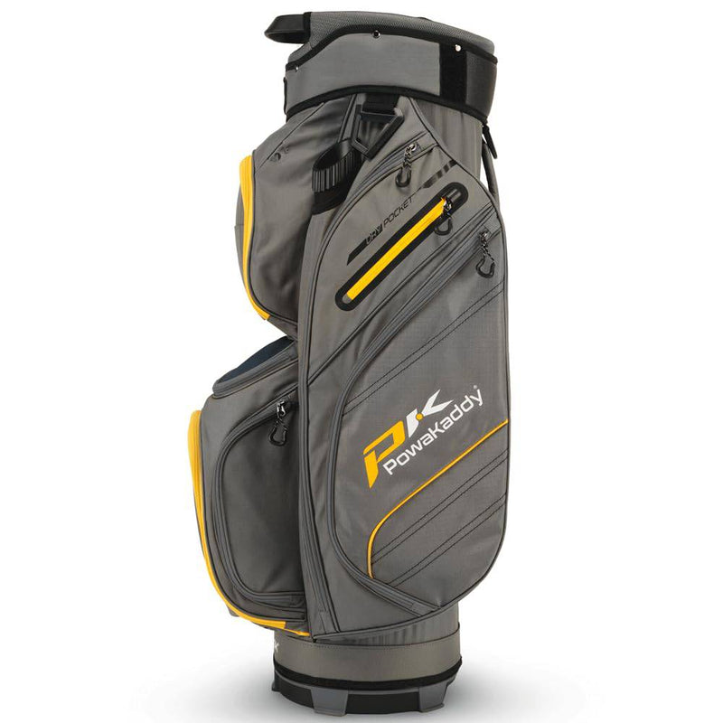 PowaKaddy DLX LITE GOLF CART BAG - GUN METAL/YELLOW - Golf Gift