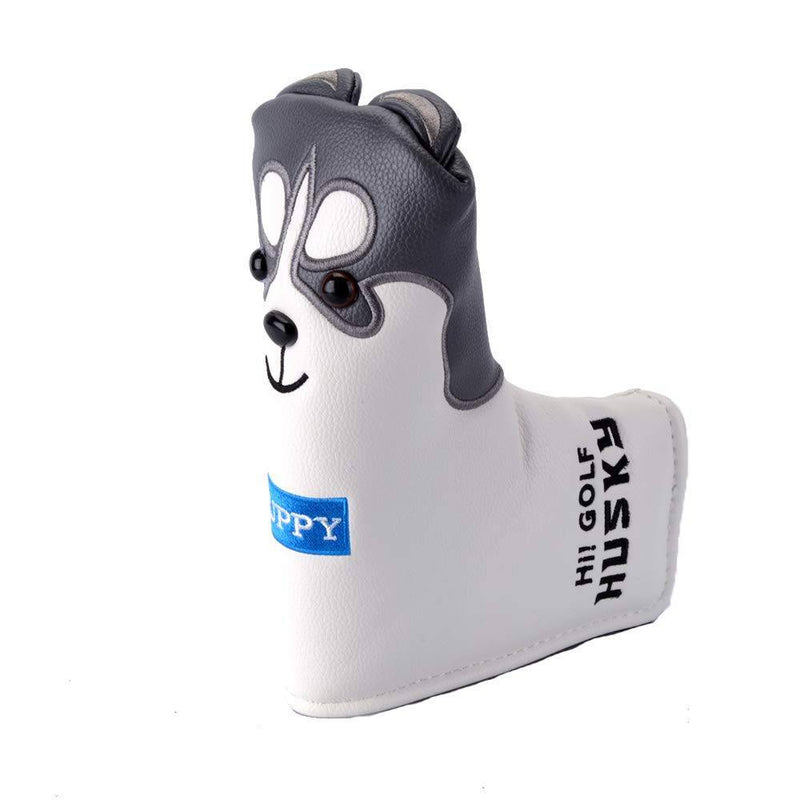 SEACLOUD Golf Club Head Cover Lovely Husky Golf Putter Blade Cover Cartoon Animal PU Leather Headcover Dustproof Covers - Golf Gift