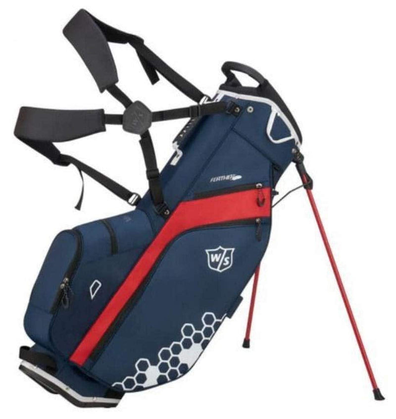 Wilson Staff Golf Bag, Feather Golf Stand Bag, Carry bag, Blue/Red/White, Integrated stand, 1.7kg, WGB5705NA - Golf Gift