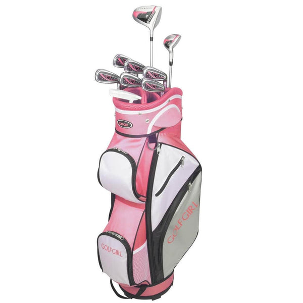 GolfGirl FWS3 Ladies Golf Clubs Set with Cart Bag, All Graphite, Left Hand, Pink - Golf Gift