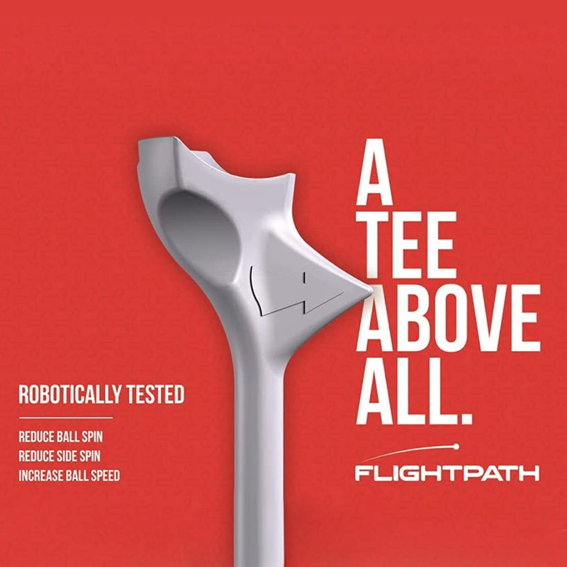 FLIGHTPATH Premium Golf Tees - Durable Plastic Golf Tees Designed to Enhance Golf Shot Distance & Precision - Robotically Tested to Reduce Ball Spin - USGA Approved Golf Equipment - (Pack of 8, 2.75“) - Golf Gift