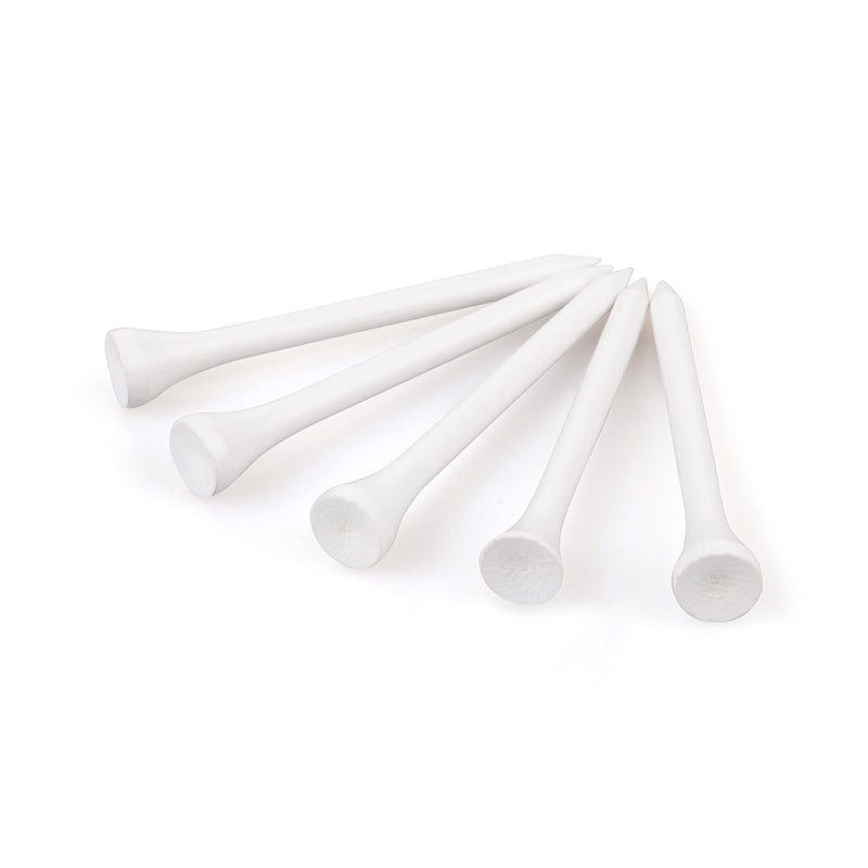 70mm 2 3/4" White Wooden Golf Tees Tee Biodegradable XL Pack of 100 - Golf Gift