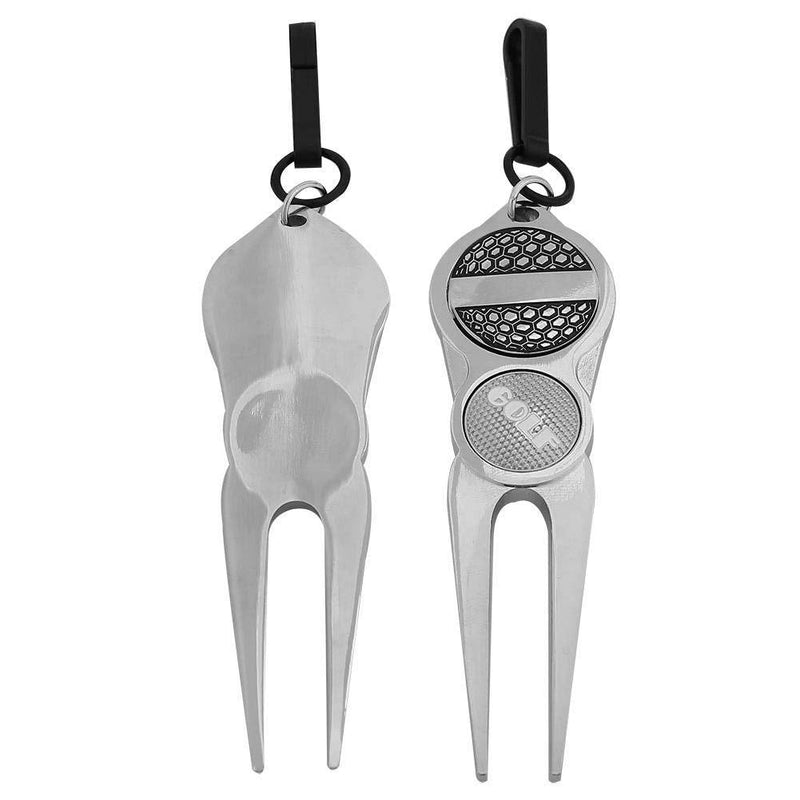 Golf Divot Tool Portable Metal Golf Green Divot Repair Tool Ball Marker Pitch Mark(GOLF) - Golf Gift