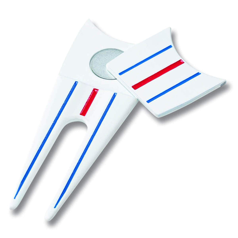 Callaway Golf Triple Track Divot Tool 2021, White/Blue/Red - Golf Gift