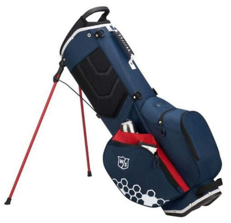 Wilson Staff Golf Bag, Feather Golf Stand Bag, Carry bag, Blue/Red/White, Integrated stand, 1.7kg, WGB5705NA - Golf Gift