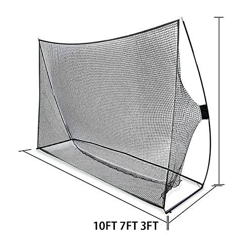 JARAGAR Large Golf Net, 10Ft x 7Ft Golf Practice Net Professional Golf Accessories with Carry Bag for Indoor and Outdoor Golf Hitting Training (Black) - Golf Gift