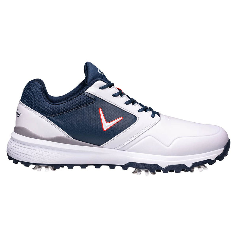 Callaway Mens Chev Golf Shoe, White Navy Red, 9.5 UK EU - Golf Gift