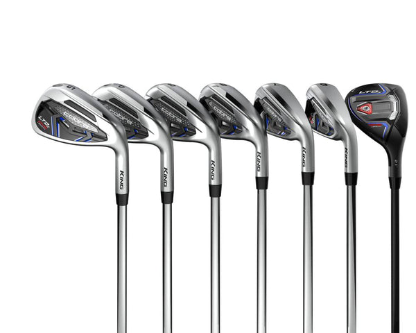 Cobra Golf 2022 LTDX One Length Combo Iron Set Chrome-Red-Blue (Men's, Right Hand, KBS PGI 75, Reg Flex, 5-GW) - Golf Gift