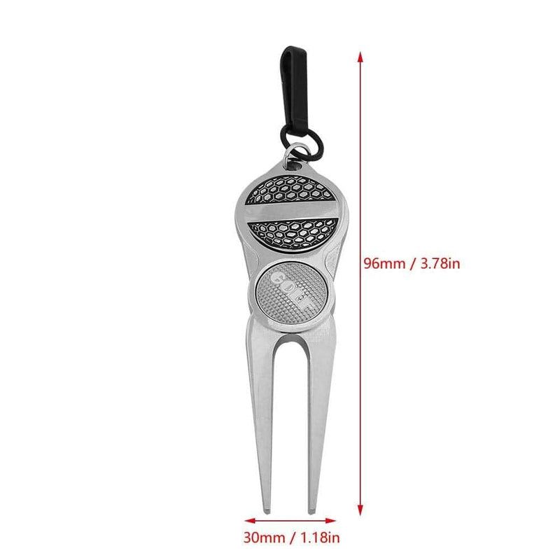 Golf Divot Tool Portable Metal Golf Green Divot Repair Tool Ball Marker Pitch Mark(GOLF) - Golf Gift