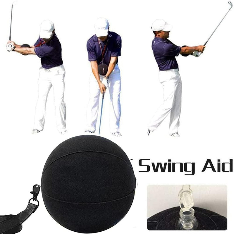 Black Golf Impact Ball Golf Swing Trainer Aid Smart Assist Practice Ball Teaching Posture Correction Training Adjustable Intelligent Arm Motion Guide, Golf Gifts for Men - Golf Gift