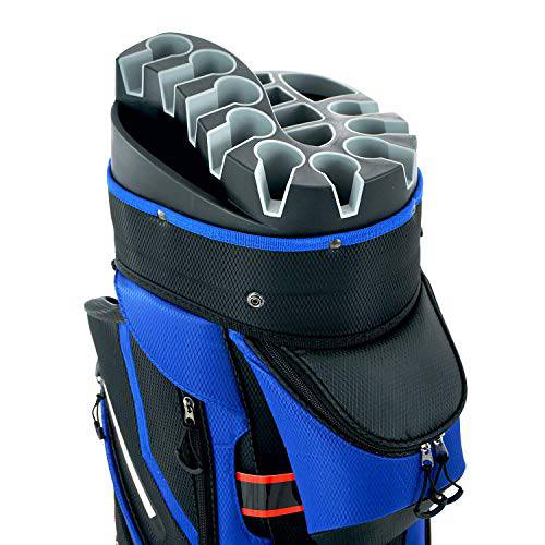 Ram Golf Premium Trolley Bag with 14 Way Molded Organizer Divider Top Black/Blue - Golf Gift