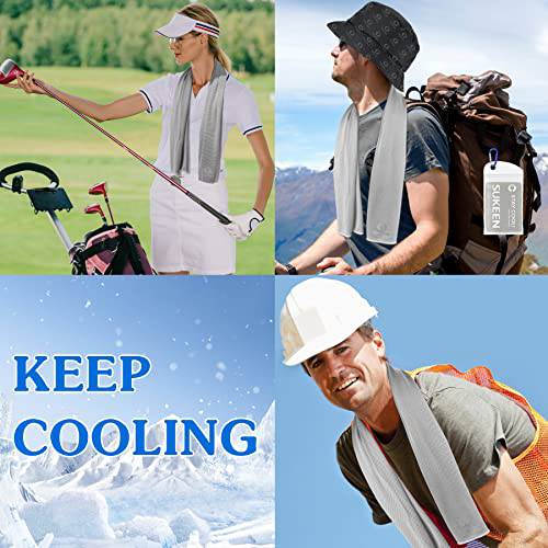 Sukeen Cooling Towel, 4 Pack Cooling Towels for Neck, Soft Breathable Sweat Towel Gym Towel, Stay Cool Ice Towel, Microfibre Cool Towel for Men Women Work Out Sports Yoga Golf (40"x12") - Golf Gift