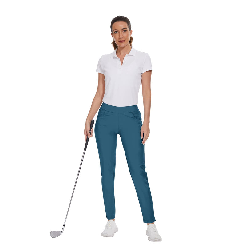 M MOTEEPI Golf Pants Women with Pockets Pull On Stretch Work Pants for Women Hiking Pants Lightweight, Navy Blue, S - Golf Gift