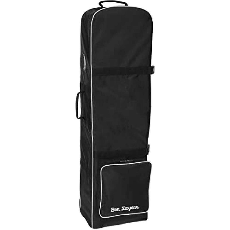 Ben Sayers Golf Travel Flight Bag Cover with Wheels | Durable Padded Case for Clubs | Easy Carry or Wheeled Rolling | Black - Golf Gift