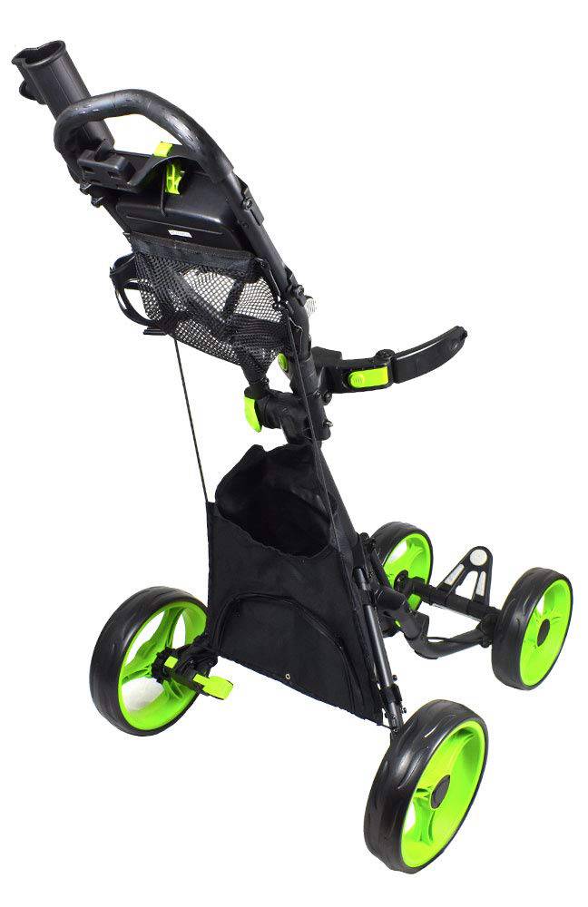 Caddytek 4 Wheel Golf Push Cart - Compact, Lightweight, Close Folding Push Pull Caddy Cart Trolley - Explorer V8, lime, one size - Golf Gift