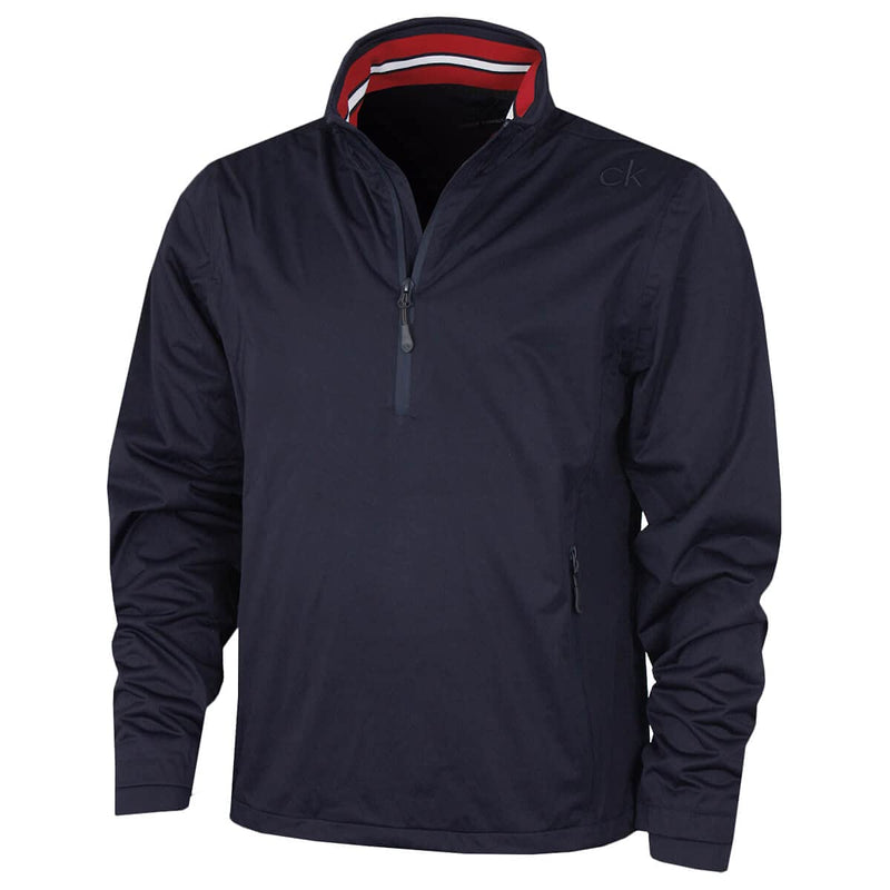 Calvin Klein Mens Waterproof Half Zip Jacket - Navy/Red - L - Golf Gift