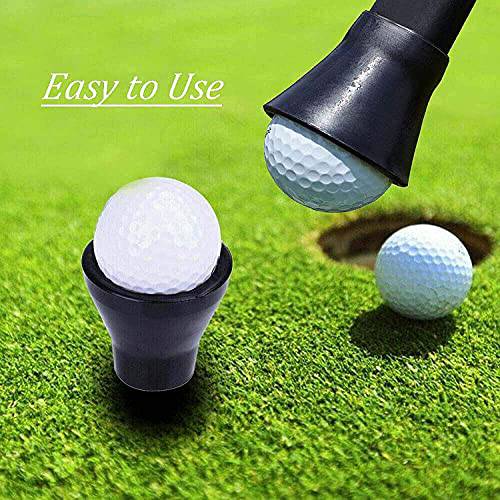 FINGER TEN Golf Ball Retriever Suction Cup Picker Grip Pick Up Tool Value 4 Pack, Golf Ball Retriever Sucker Grabber Back Saver Put On Putter Grip for Golfers (4 Pack Rubber Golf Ball Suction Cup) - Golf Gift