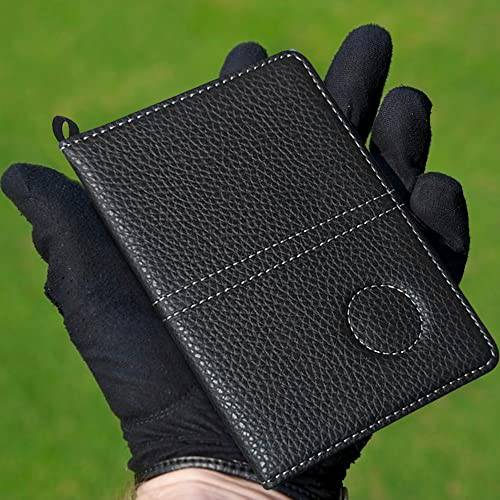 DONGKER Golf Scorecard Holder, Leather Golf Score Card Wallet with Pen Loop for Golf Score Cards Men & Women - Golf Gift