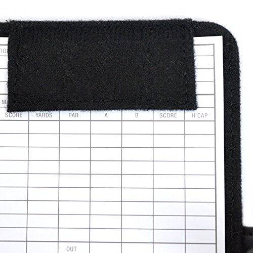 PGA Tour Real Leather Golf Organiser with Scorecard, Holder and Accessories - Black, H23.5, W14.5, D2.6cm. - Golf Gift