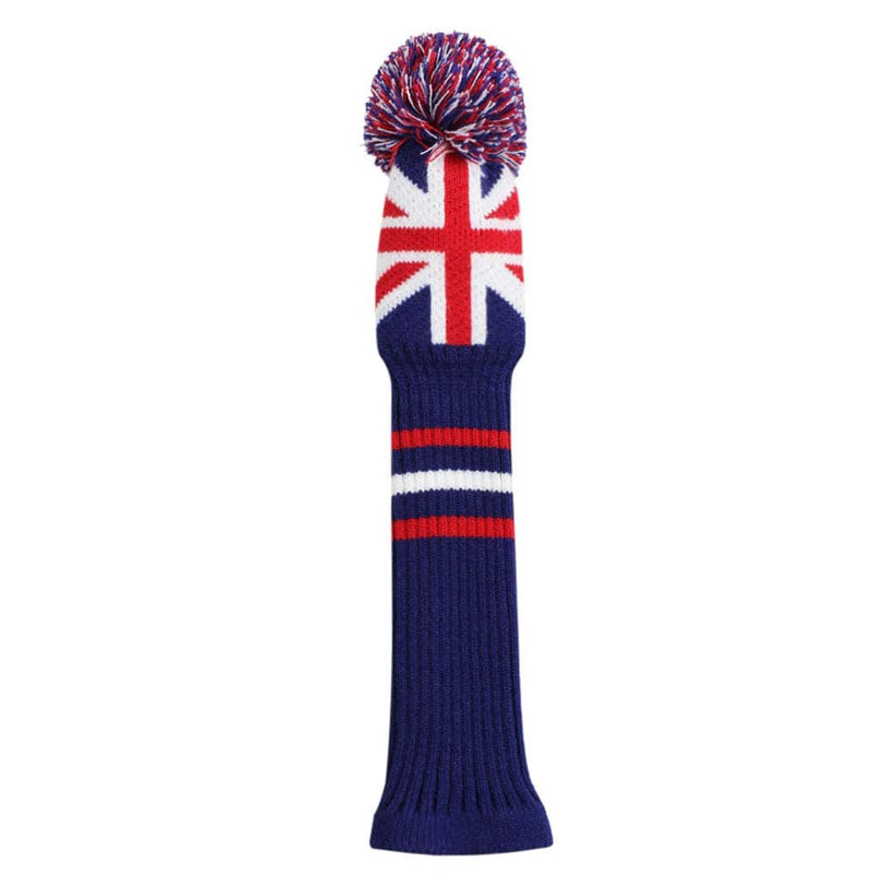 Knit Driver Woods Golf Club Head Cover, 1pcs Pack, Fit Driver(460cc), with Rotating Number Tag (UK Stripes) - Golf Gift