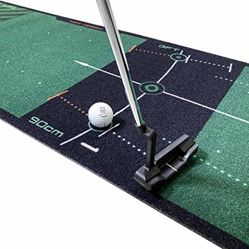 WELLPUTT - Golf Putting Training Mat - 4m / 13ft Classic Green - Golf Gift