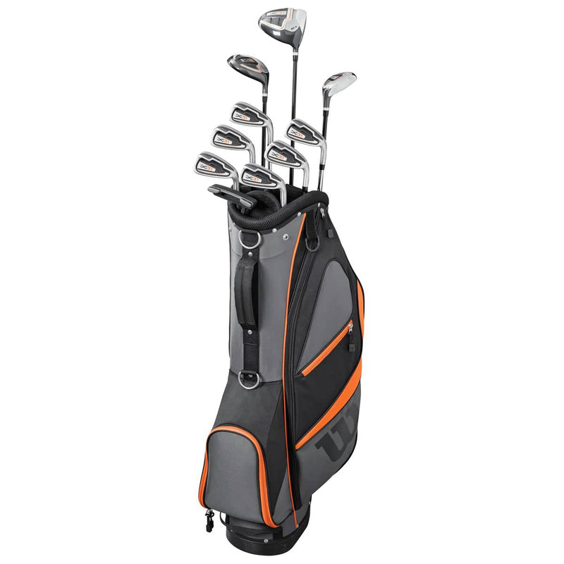 WILSON Golf 2019 Mens X31 Complete Steel Shaft Package Set Stand Bag - RH Steel Stand Bag Black/Grey/Orange - Golf Gift