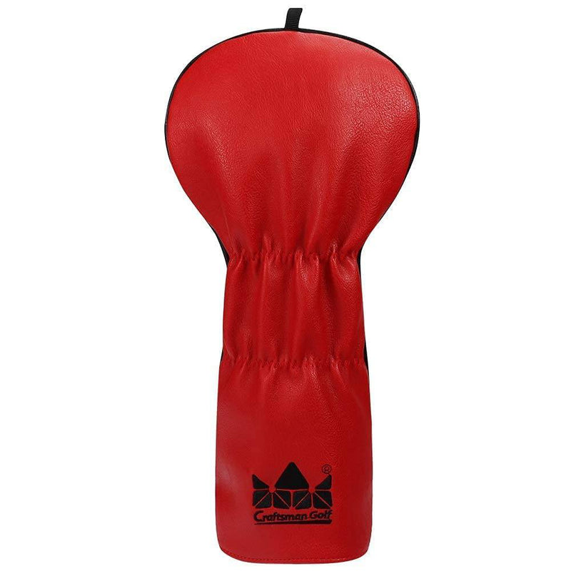 Craftsman Golf Driver Headcover Embroidery Bomb, Red and White PU Leather Golf Head Covers Driver